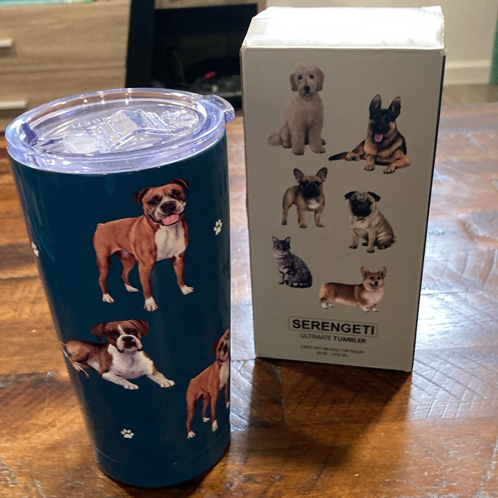 NEW Serengeti hot cold Tumbler Boxer dog 20 oz